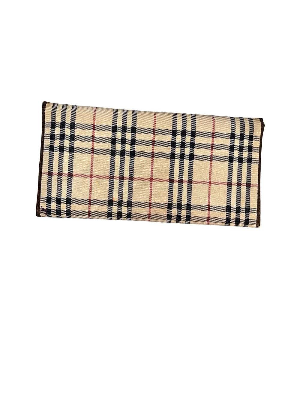 Burberry Vintage Nova Check Canvas & Brown Leather Long Tri-fold Wallet - Picture 4 of 12